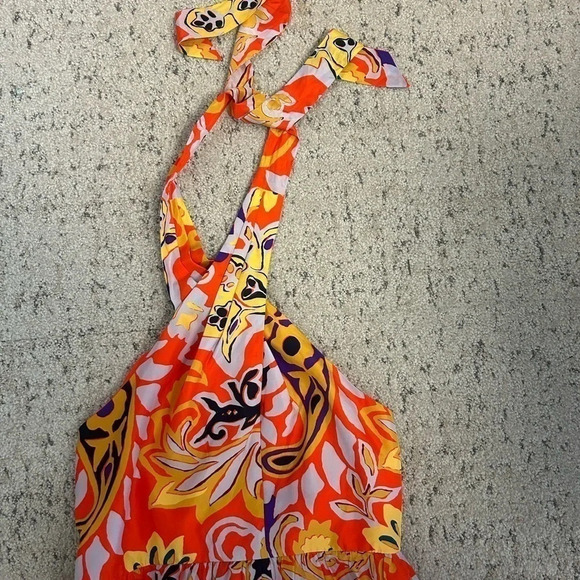 Beautiful J.Crew 100 % silk maxi sarong dress in bold floral  size 12 - Picture 6 of 12